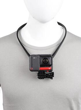 挂脖支架insta360 one rs/R运动相机项圈gopro10骑行视角