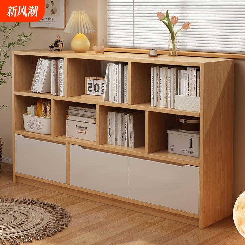 书柜带柜门书架立架置物架落地窄柜客厅靠墙储物柜格子柜收纳柜子