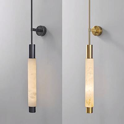 长杆云石壁灯简约客厅电视背景墙卧室床头灯过道走廊轻奢长条壁灯