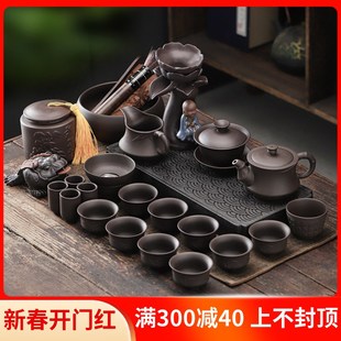 陶瓷盖碗茶壶定制LOGO客厅礼品家用功夫茶具 瓷都德化紫砂茶具套装