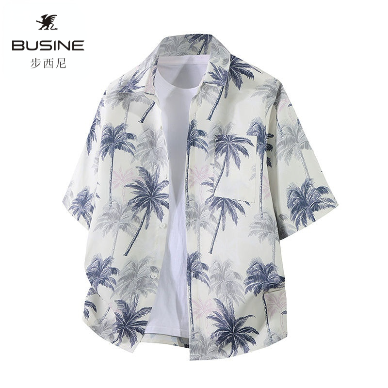 Busine/步西尼印花休闲衬衫