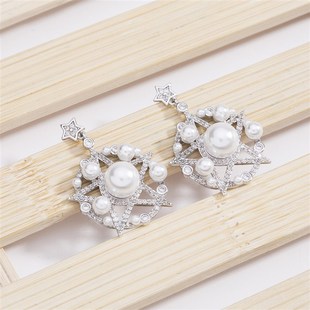 時尚 女士圓形b幾何鋯石韓版 流行耳釘耳環(huán)s925銀針飾品