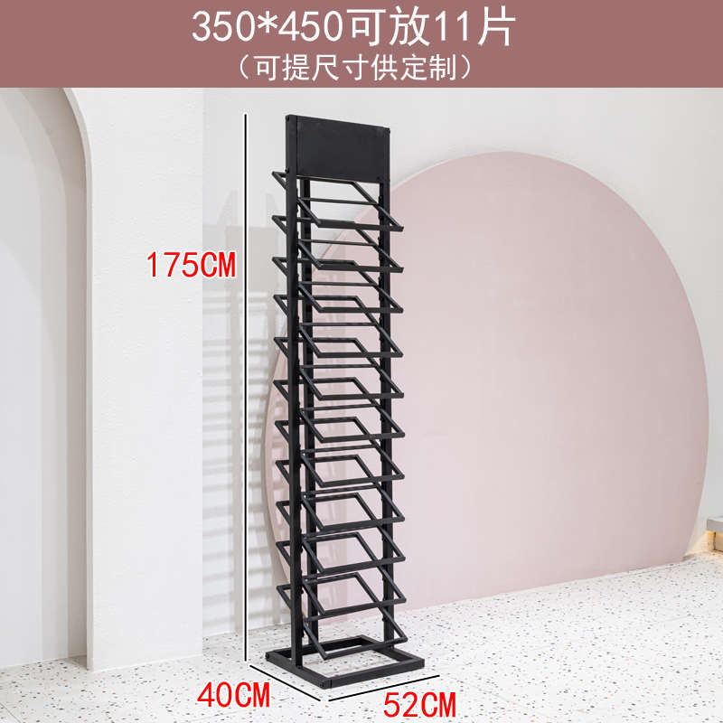 瓷砖展示架落地式木地板样品架铝B扣板货架石材色板架橱柜门板架