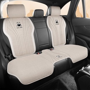 通用单片亚麻三件套车内后排座椅垫车载车垫防滑座垫 汽车坐垫四季