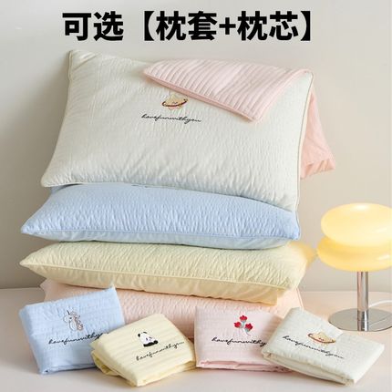 全棉棉花枕头枕芯儿童枕套整头枕一对装荞麦枕枕头套和枕芯一套装