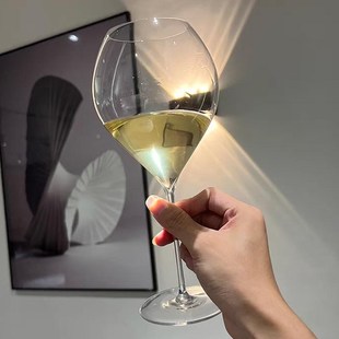 白葡萄酒杯气泡香槟杯餐厅家用奢华水晶高脚红酒杯 满满高级感