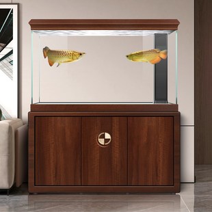 迪顺鱼缸客厅大型家用落地底滤生态缸超白玻璃新款 ds金鱼缸水族箱