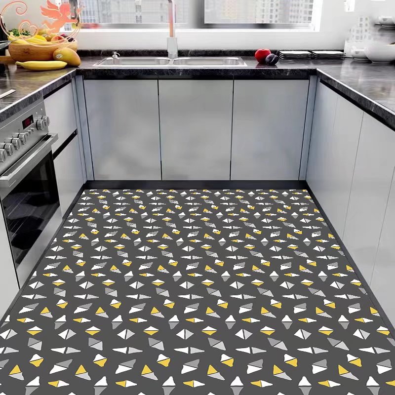 厨房地垫防水防油pvc免洗可擦防滑耐脏垫家用一抹净满铺皮革脚垫