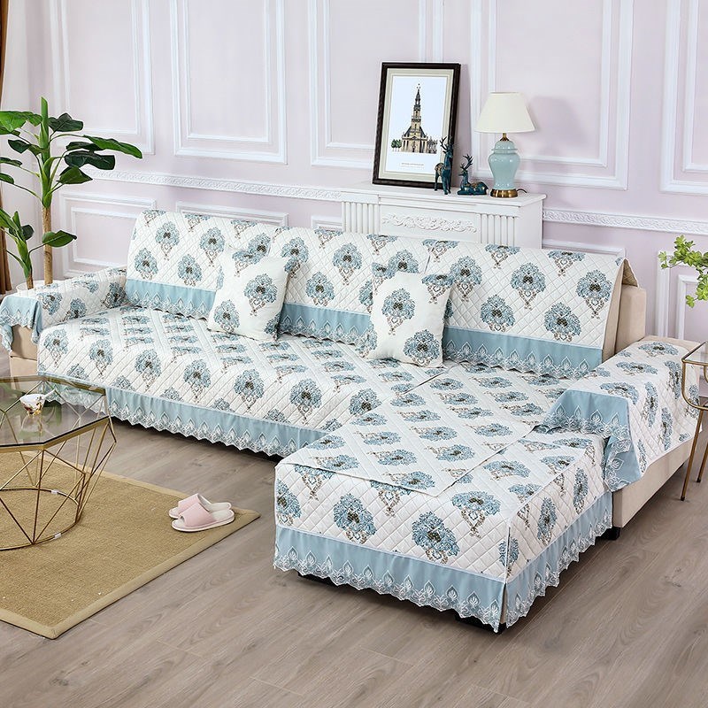 【】四季欧式沙发垫布艺沙发巾套罩通用坐垫全包防滑简约