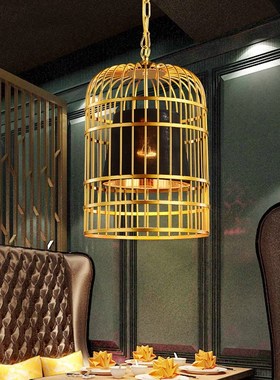 新中式铁艺鸟笼吊灯复古工程创意餐饮店咖啡厅酒吧宴会厅装饰吊灯