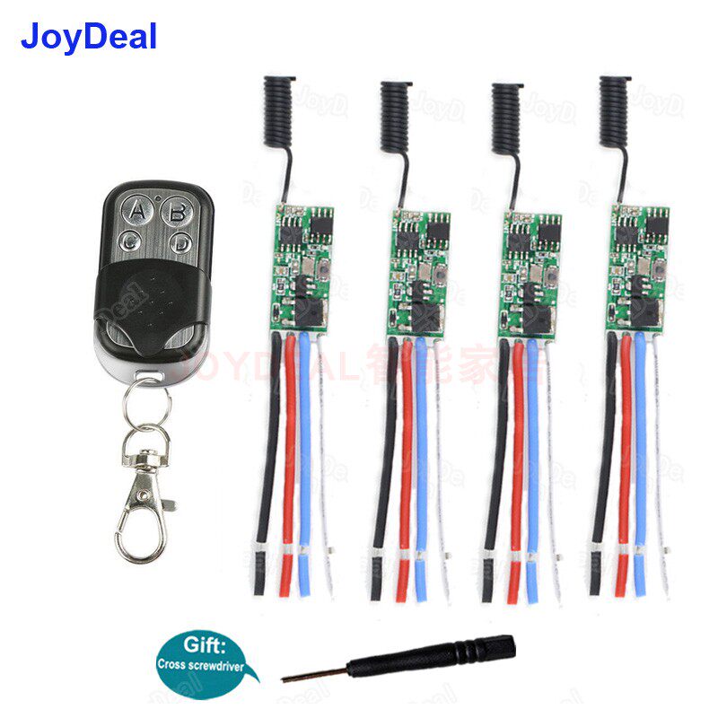 3.7v4.5V12V微型节能无线遥控开关电池电源led灯通断电小开关模块