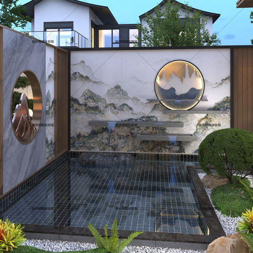 庭院户外室内鱼池假山流水墙定制304不锈钢瀑布出水口流水口鸭嘴