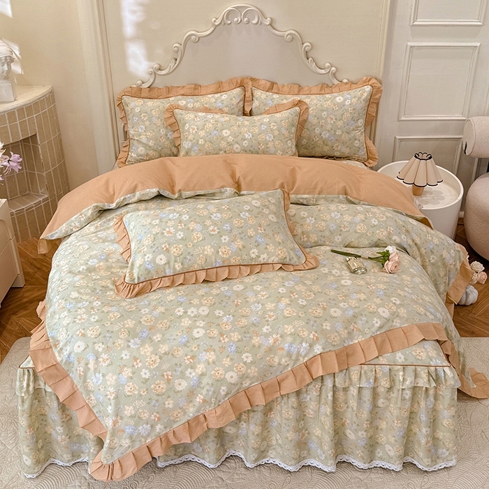 韩版全棉床裙款四件套