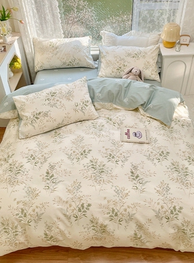 13372全棉印花单被套纯棉小清新碎花被罩单双人简约宿舍家居卧室