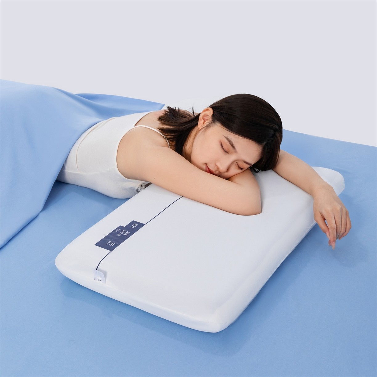 深睡双芯蓝白Pro零压力记忆枕芯枕头深睡眠慢回弹记忆枕42×70cm,床上用品,记忆棉枕,淘宝优惠券,粉丝福利购,淘宝优惠卷