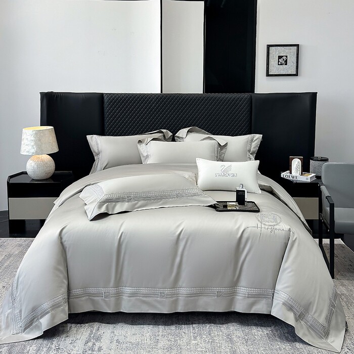 A类母婴级长绒棉绣花四件套罗森超柔裸感全棉高级感纯棉床上用品