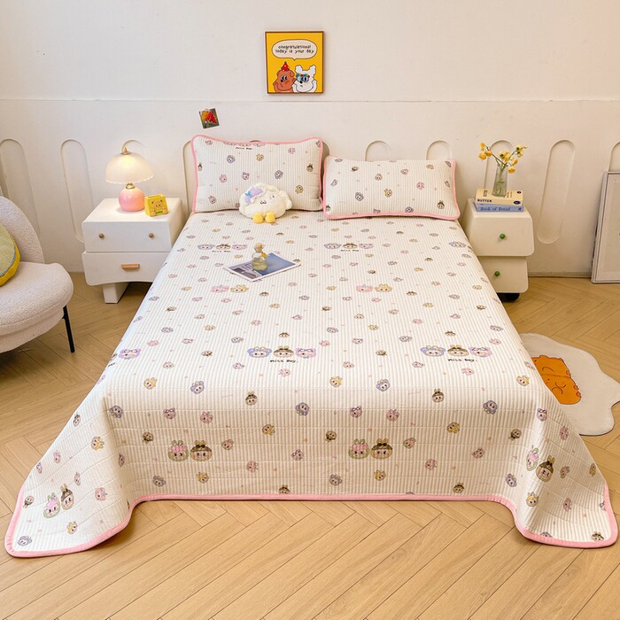 A类棉牛奶绒双面婴儿床盖