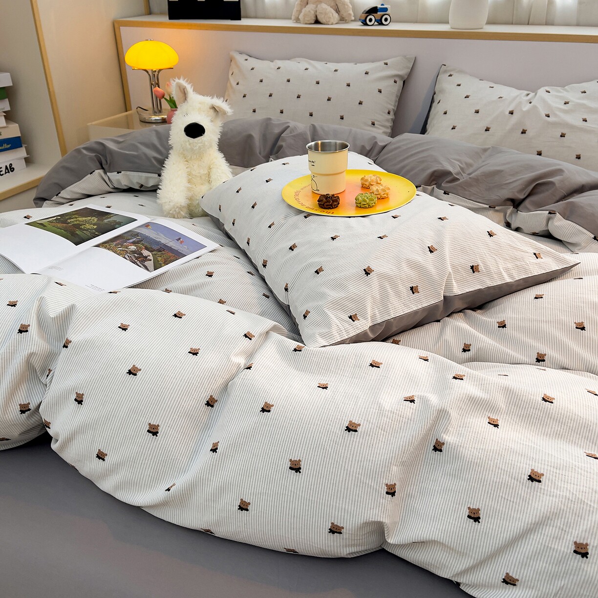 A类全棉色织提花剪花A版纯棉B版水洗棉四件套全棉床品套件被套