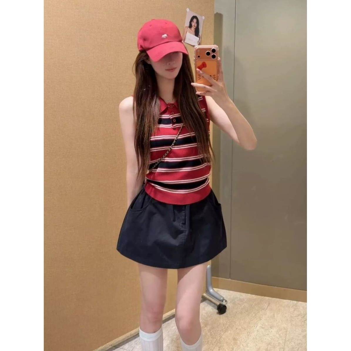 运动套装女夏季学生韩版宽松时尚网红韩系POLO短袖短裙休闲两件套