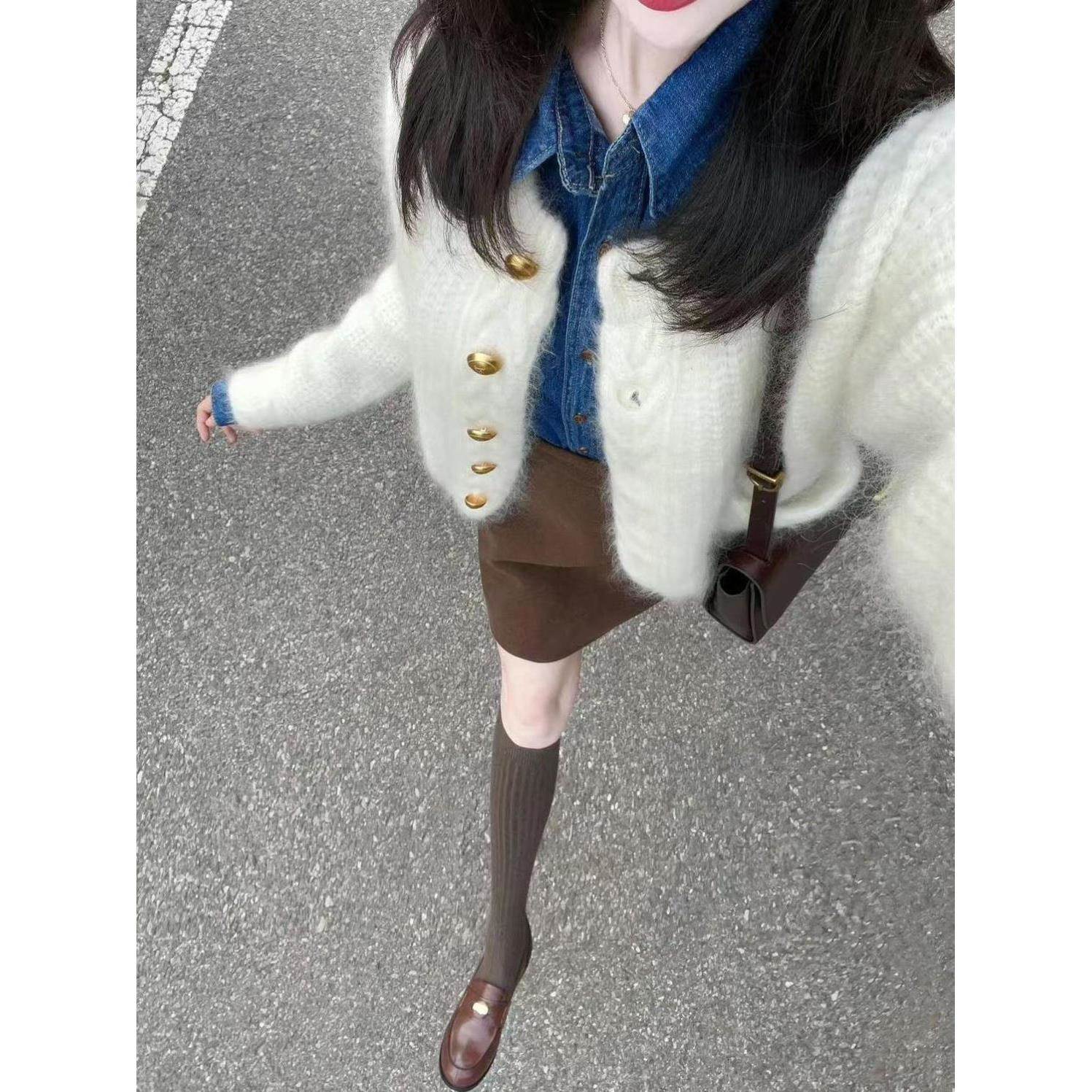 冬装搭配一整套高级感干练气质女装韩系温柔风今年流行漂亮套装裙
