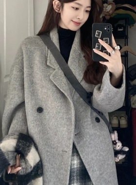 【高档礼盒装】XX 2025秋冬韩系高级感中长款气质羚羊绒加厚大衣
