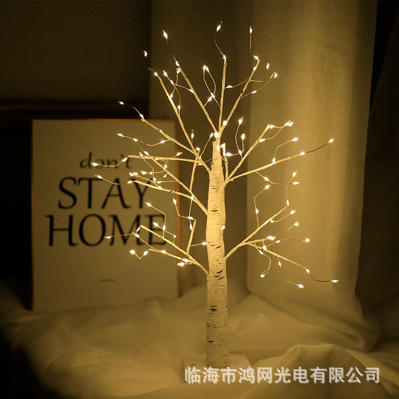 热销led树灯白桦o树仿真树灯装饰灯圣诞灯小夜灯彩灯闪串灯串