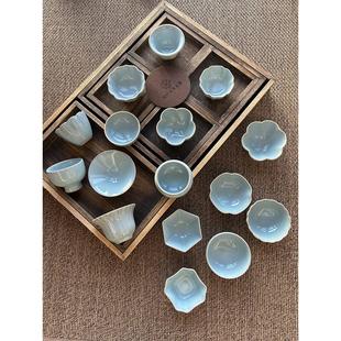 朱家汝窑茶杯天青玛瑙入釉开片主人杯汝州原产地微暇 入门级汝瓷