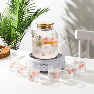 煮茶器 粉色养生壶家用玻璃电煮花茶水果茶壶泡茶烧水壶电陶炉套装