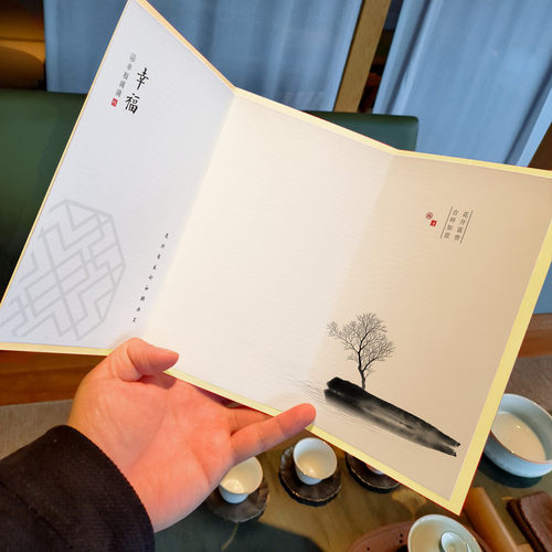 qj188b迷你小卡片折卡贺卡超大请柬明信片质感明信片齐白石明信片