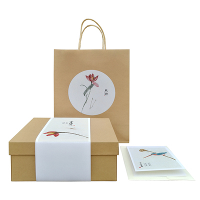 nk12超大中式水墨风简约高级感牛皮纸天地盖通用礼盒包装纸盒定制