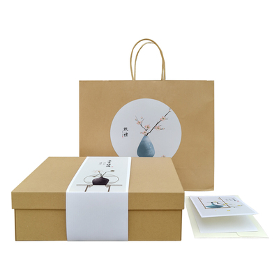 nk10超大中式水墨风简约高级感牛皮纸天地盖通用礼盒包装纸盒定制