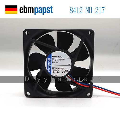 热销德国papst 8412NH-217 2.5W 12V 0.2A 79m3/h 轴流风机