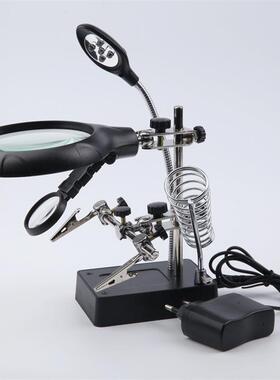 高倍台式带灯放大镜1000手机维修用20钟表pcb板焊接锡60电子元件