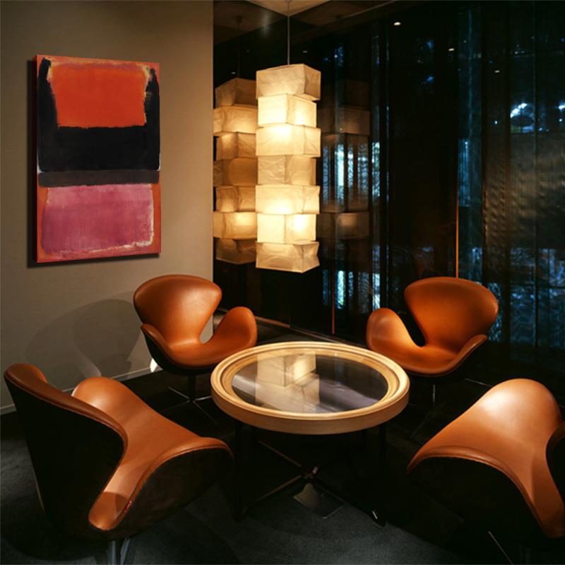 Rothko 罗斯科抽象艺术红色无框挂画走廊过道入户玄关简约装饰画