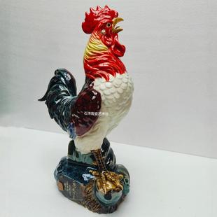 陶瓷动物公鸡手工家居店铺创意风水摆件雄鸡喜庆招财摆件