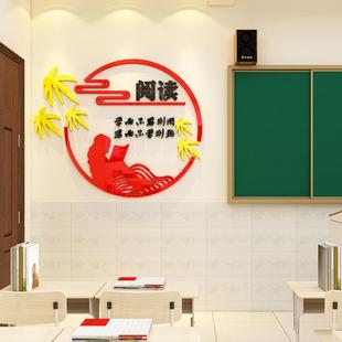 图书阅读角布置装饰绘本馆环创职工书吧屋教室班级文化墙面阅览区
