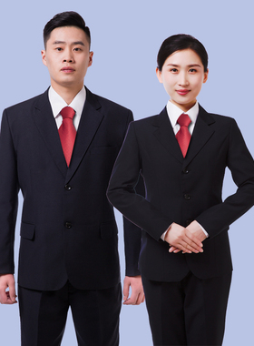 新款记录制服春秋装冬装二扣三扣黑色西装工作服男女白衬衣工服