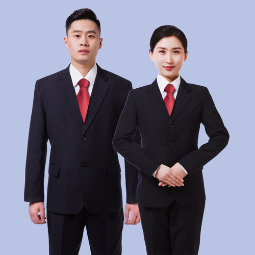 新款记录制服春秋装黑色西装男女