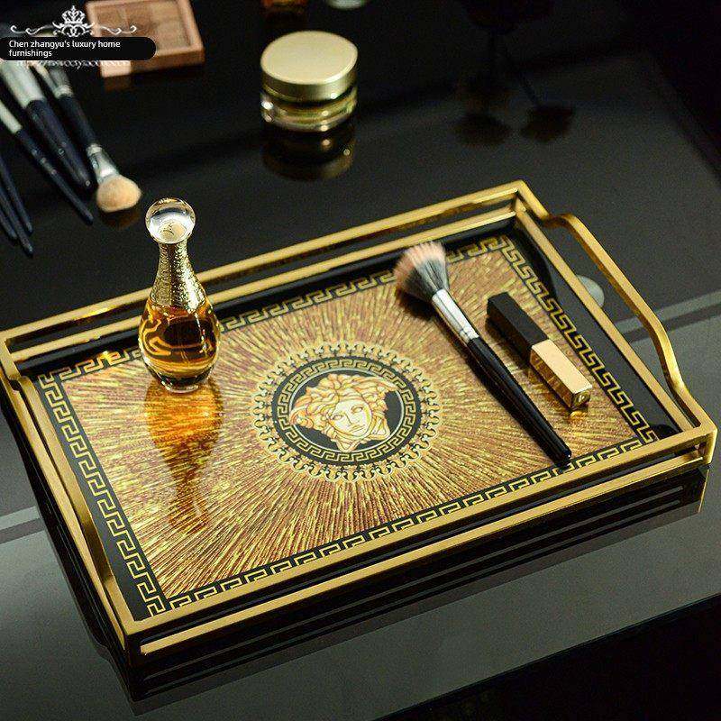 欧式华玻璃盘艺托盘方形酒盘MVQ果盘茶美容院高工档装饰家用奢置,餐饮具,餐用托盘,淘宝优惠券,粉丝福利购,淘宝优惠卷