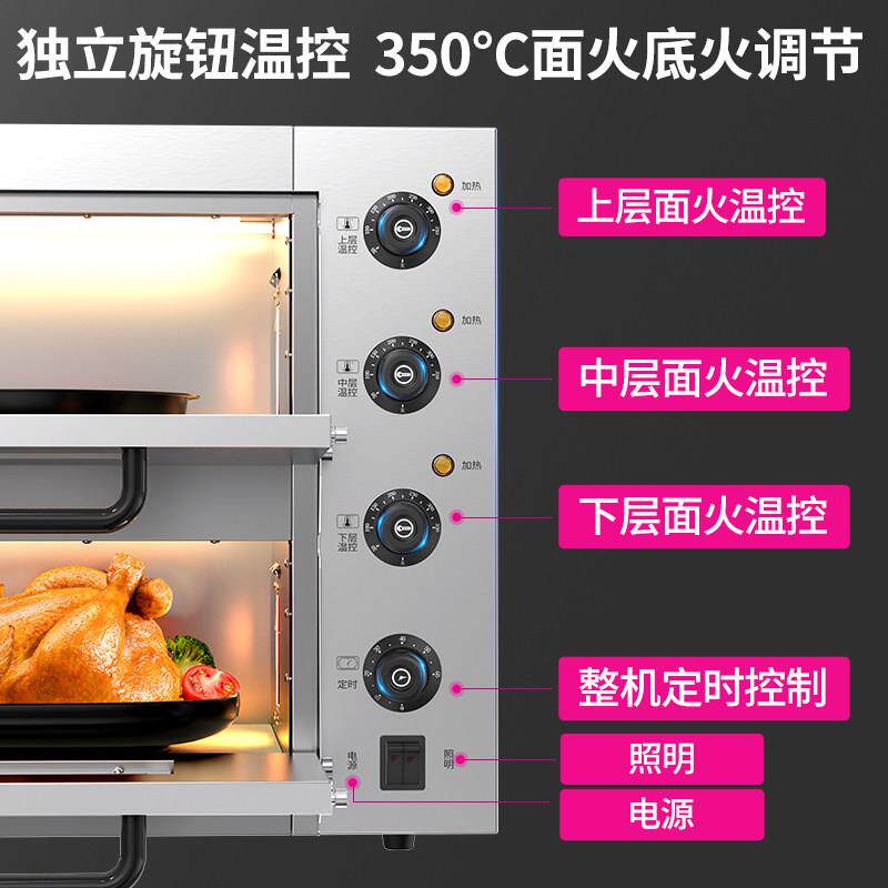 乐WL002创烤箱商盘用焗炉平烤炉一二层萨二蛋挞鸡翅大容量单双层