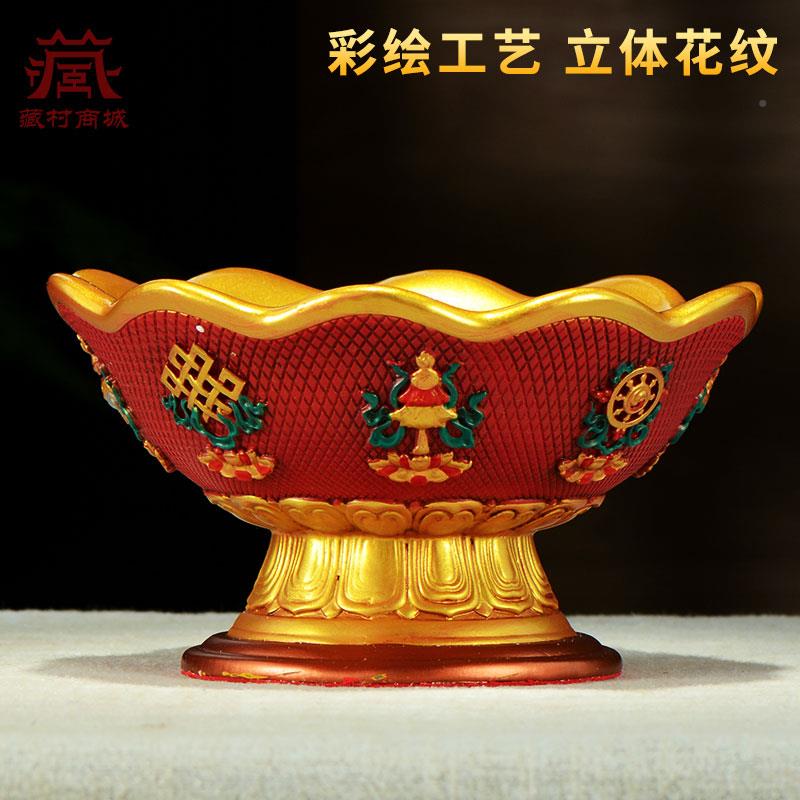 树脂摆彩绘八祥大象吉供果盘内KQM室家用财神贡果盘桌面件