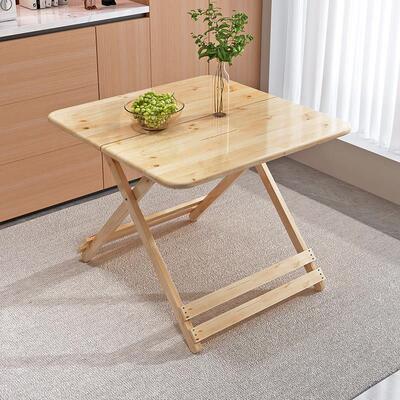 实木方折叠桌家用6242餐摊吃桌简易可携式饭正形地小烧烤户外吃饭