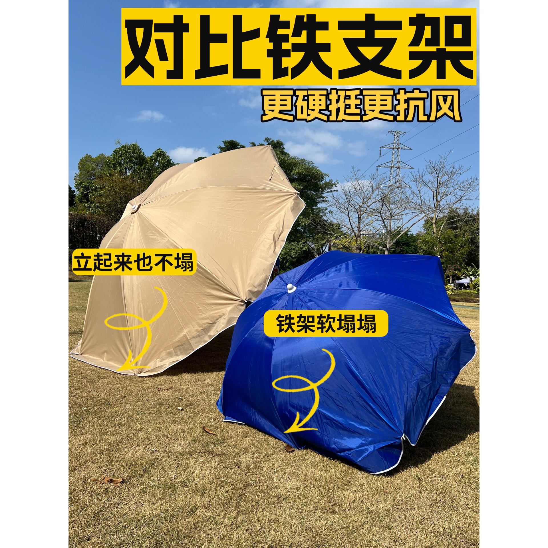 骨强纤维】卡其色遮阳伞遮阳伞摊档市场【商折业叠式圆956伞花园
