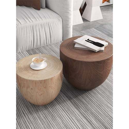 abi-Sabi风格黑色实木码桌头GLCYD-ZW咖啡原木凳子根雕刻茶桌树桩