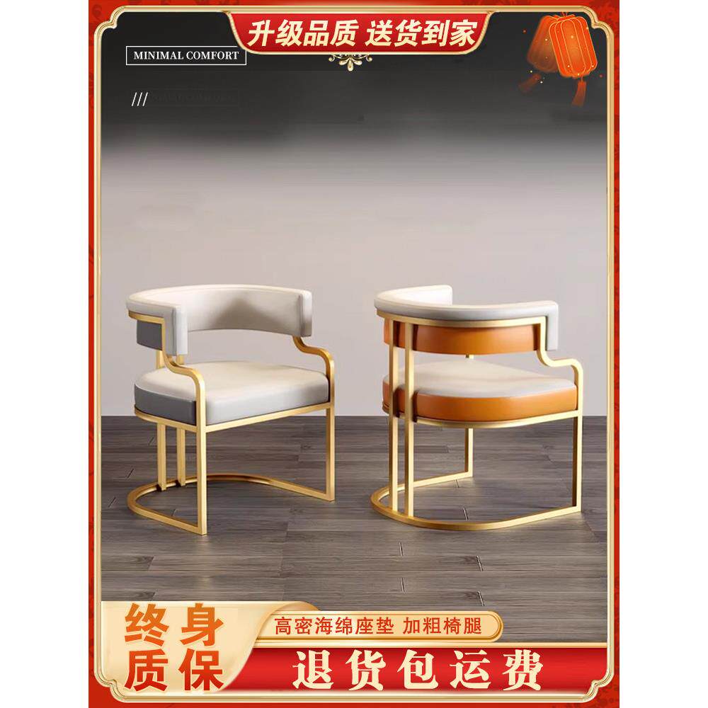 采购产品美椅，美容院专化用椅，理甲发店靠背椅，圆弧钢架轻奢餐