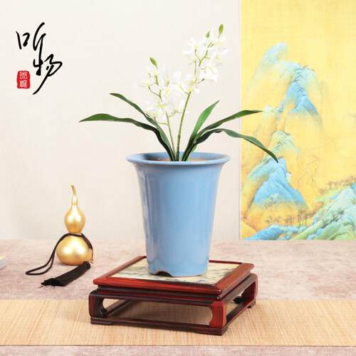 木红景酸枝云件石兰花盆展微凹石面示托架摆茶空间装饰茶实壶铜器