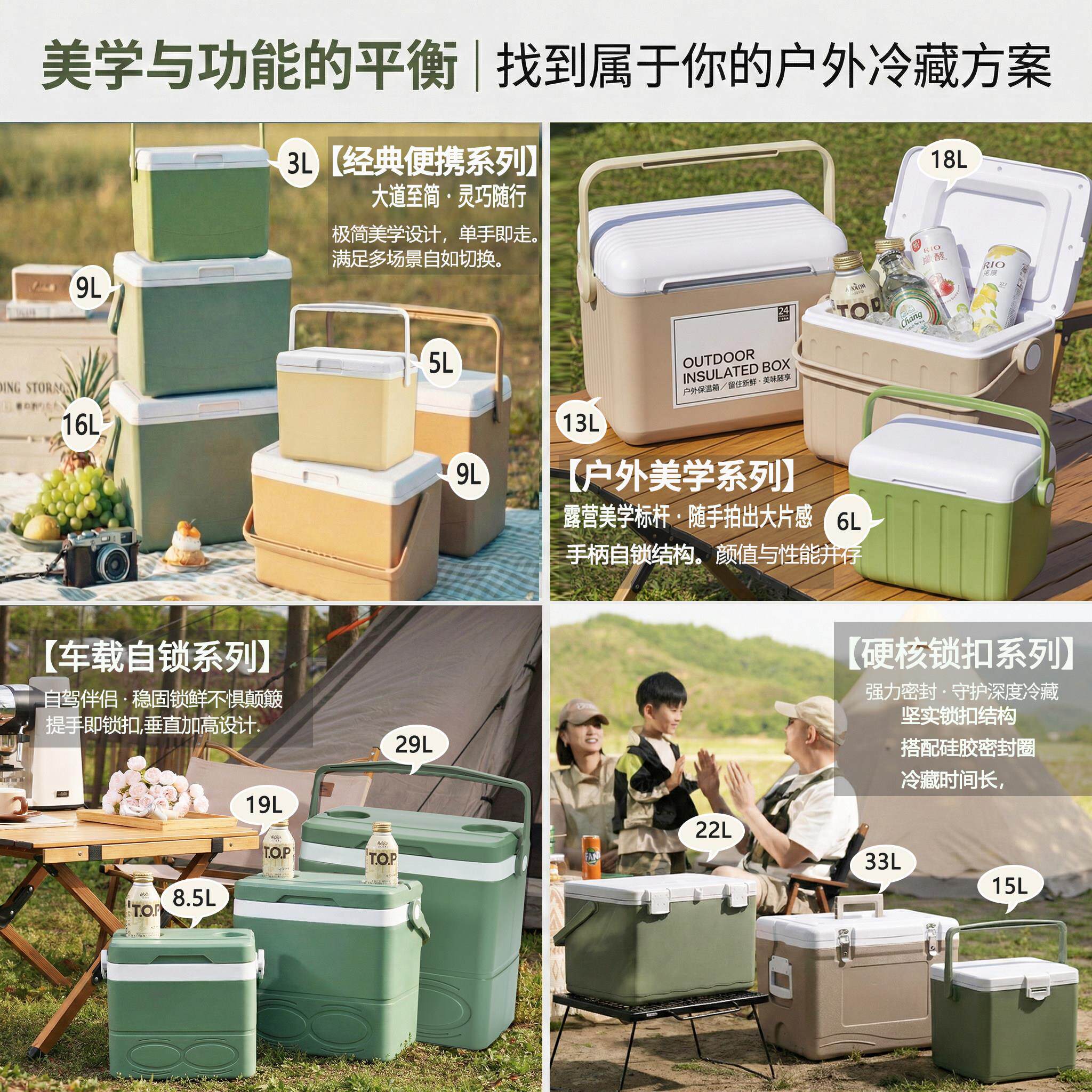 LWW野户藏外冷箱保温箱冰冰激凌冷冻保冷便携式露包营餐钓鱼冰桶