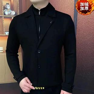 欧 休闲加厚百搭高端卫衣.帅气时尚 壹K优品秋冬假两件加绒新款 修身