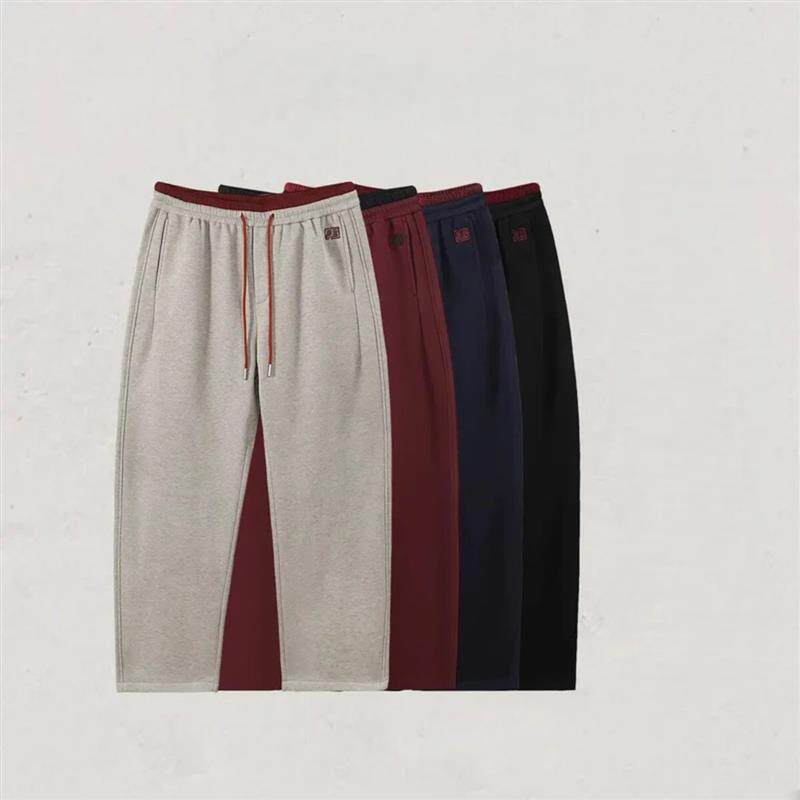 米卡斯优选服饰2026春季新款男士休闲裤卫裤宽松直筒裤撞色拼接