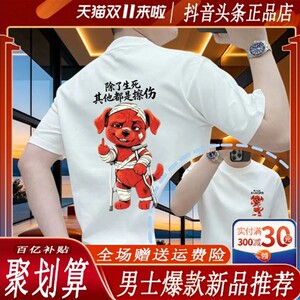 青云衣阁2026男士短袖T恤潮流重磅圆领夏季潮牌半袖休闲百搭青年